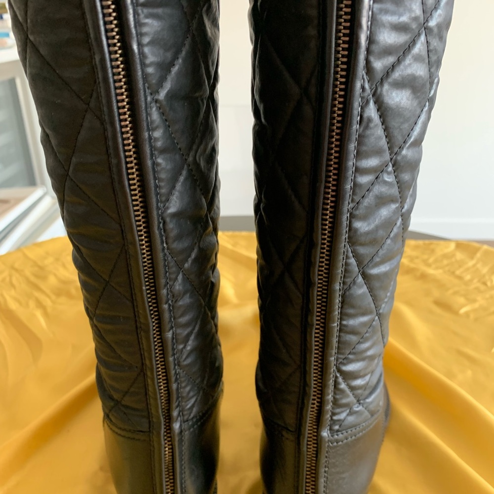 CHANEL Diamond Quilted High Black Boots Women’s EU 37, Asia 240mm - Picture 6 of 10